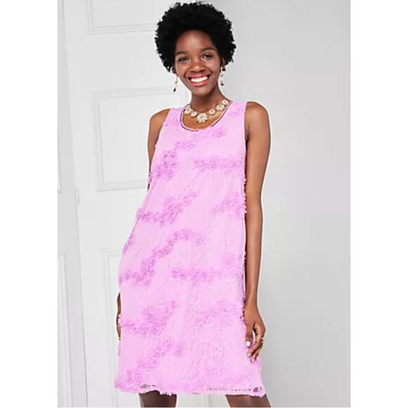 NWT Always Isaac Mizrahi QVC Soutache Lace Shift Dress Orchid, Sz XL Girlcore - Picture 1 of 3